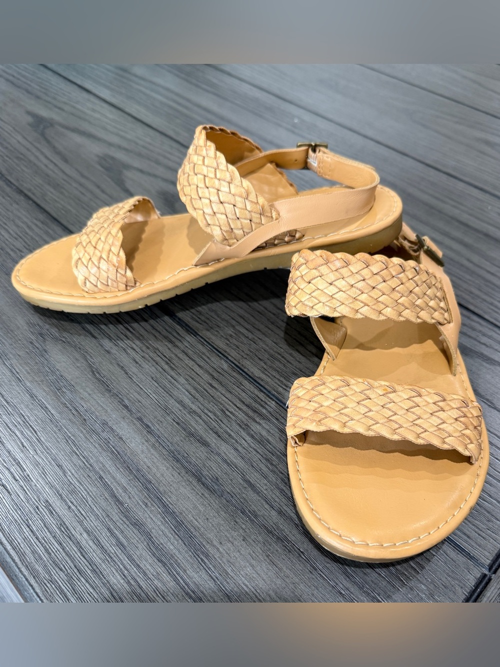 Kork Ease Korks Callista Braided Leather Sandal Natural Tan Size 6M Boho Coastal